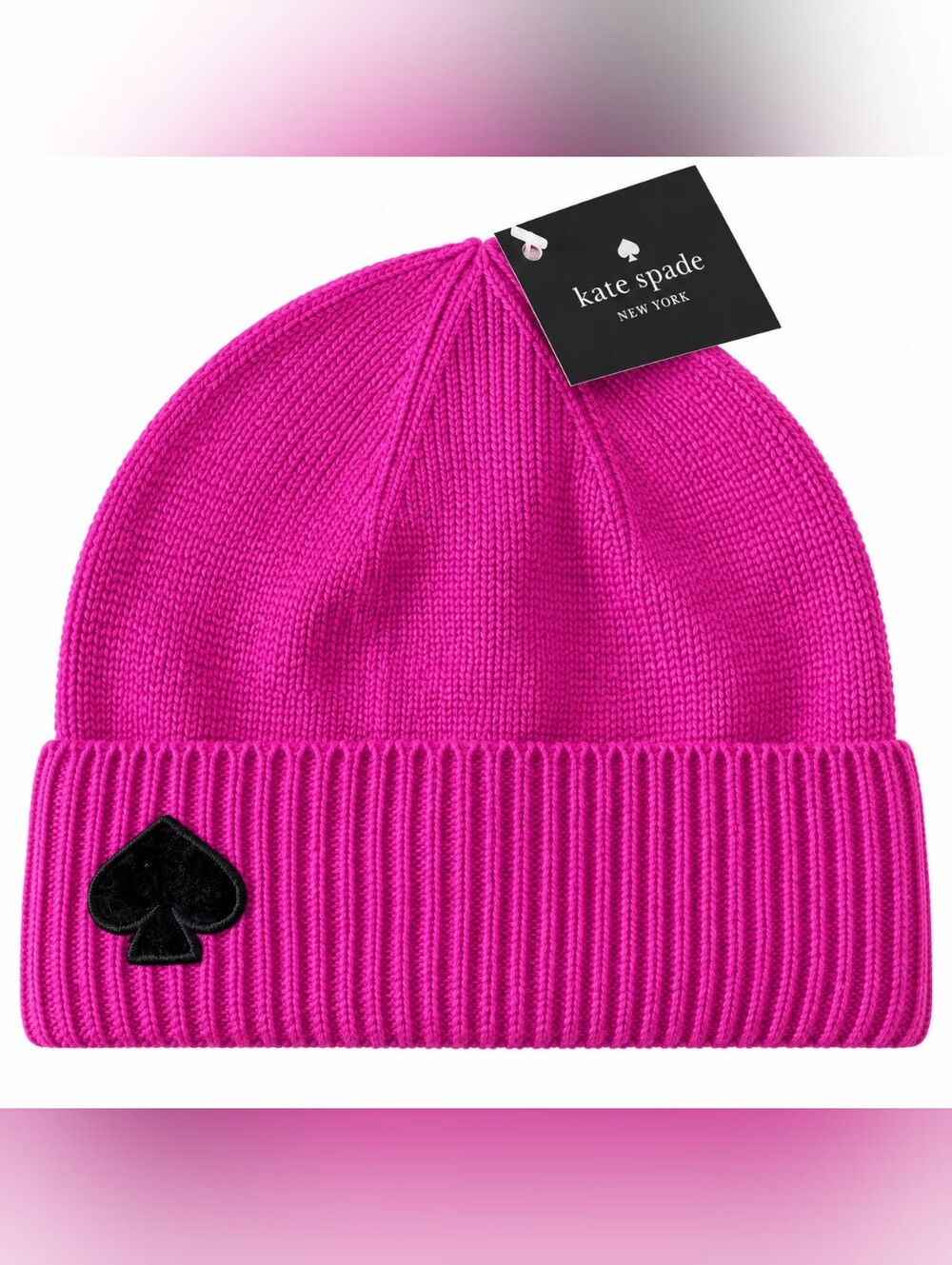 Kate Spade New York flocked spade beanie